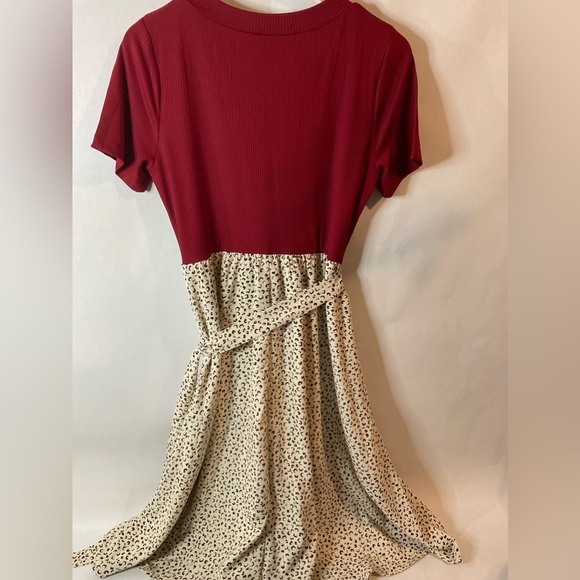 Red & Cheetah MIDI Dress | Large - Picture 4 of 6